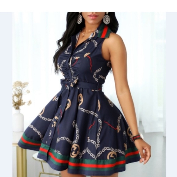 867.Fashion ,Trend Beautiful Dress with stripe’s - Picture 2 of 3